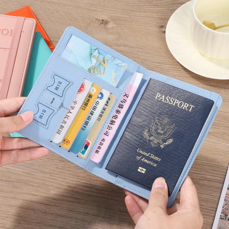 Custodia per passaporto impermeabile, custodia da viaggio in pelle PU, portafoglio per carte di credito, grazioso libretto per passaporto per donne/uomini