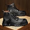 Outdoor Tooling Boots Medium Help Thick Sole Height Increasing Retro Style Men'S Martin Boots
