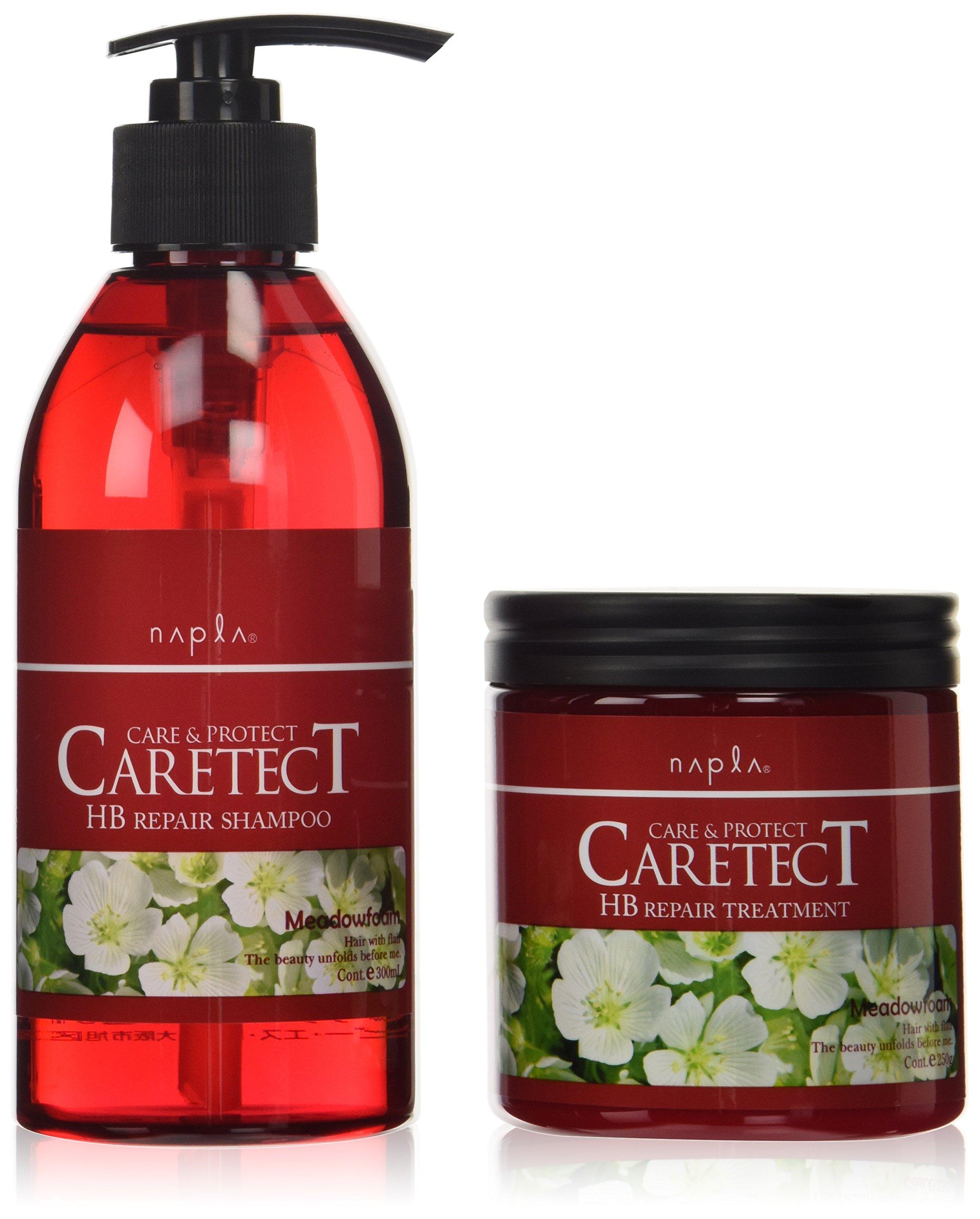 

Napla Caretect HB Repair Shampoo & Treatment (Damage Line) 300ml, 250g Set
