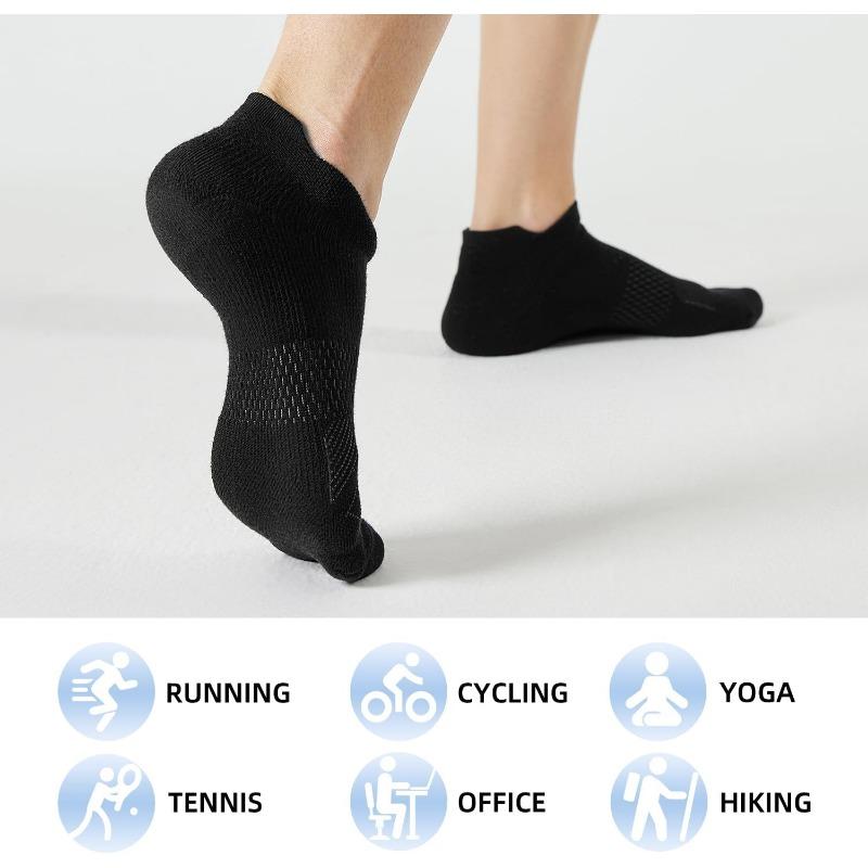 [5 Pairs Athletic Socks] 5 Pairs Women's Ankle Athletic Socks | Cushioned, Breathable Polyester, Low Cut Tab | All-Season Sports Socks for Running