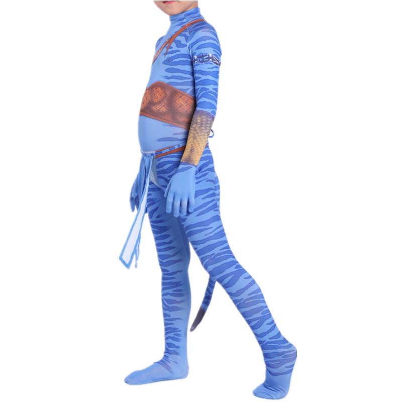 Movie stage suit print avatar with tail armor superhero suit, tights