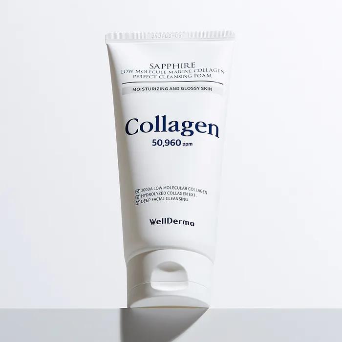 Moist and firm_Wellderma Sapphire low molecular marine collagen perfect cleansing foam