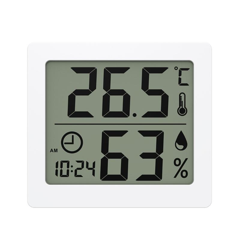 

Multifunctional Digital Thermometer Hygrometer with Alarm Monitor Temperature & Humidity ABS Suitable for Pet Owners 1 белый