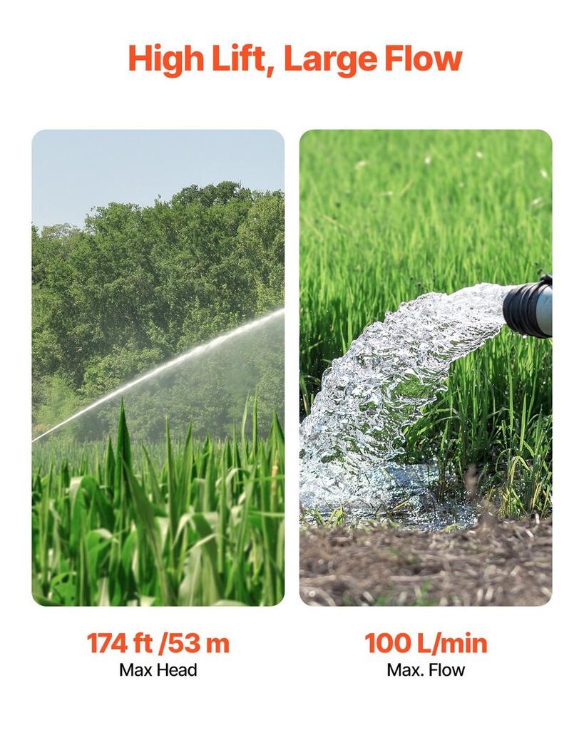 550W Hlubinné ponorné čerpadlo Nerezové vodní čerpadlo 174ft 100L/min