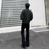 American high street vibe pure black micro-pull jeans men's tide straight slim drape floor cleanfit trousers