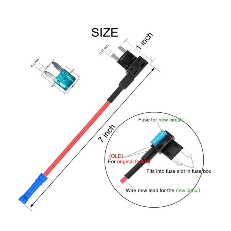 5Pcs Copper Core Fuses Adapter Set 15A/20A Selection Mini Size Design Secure Power Connection for In Car Device Chargers