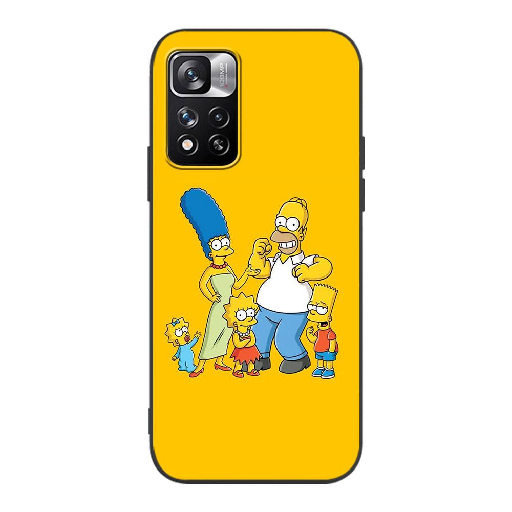 The Simpson Cute Case for Xiaomi Redmi Note 10 8 8T 9 10S 11S 11 7 12 12S 11E 13 Pro Plus Soft TPU Black Phone Cover