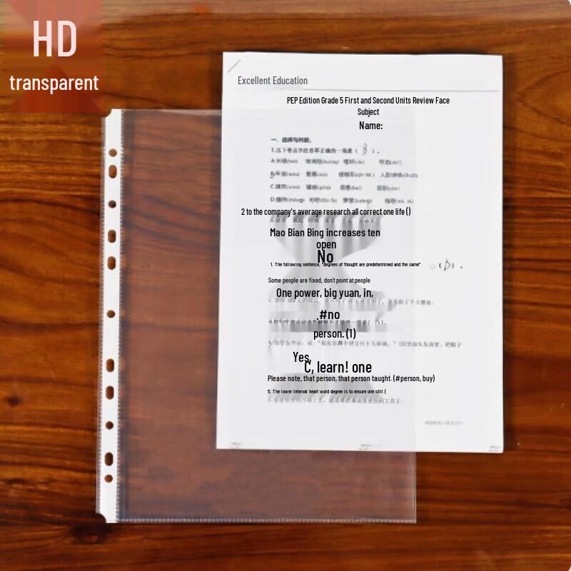 Thickened A4 30-Hole Transparent Loose-Leaf File Protectors