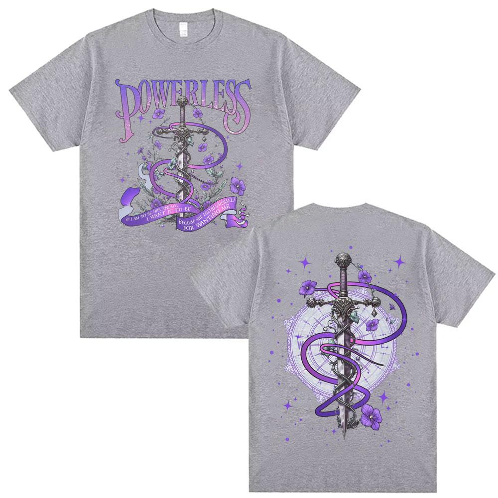 Powerless Kai Azer Book Pattern Tshirt 2026 Summer Mens Gift Womens Luxury Fashion Clothing Tshirt Cotton Oversized Tshirt