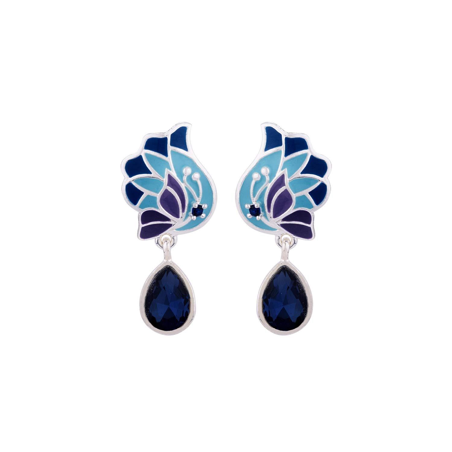 

Womens Butterfly Dew Drop Pink Earrings Onesize синий