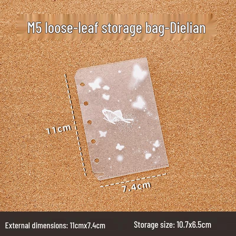 PVC Glitter Transparent A7/M5 Loose-Leaf Notebook & Storage Set