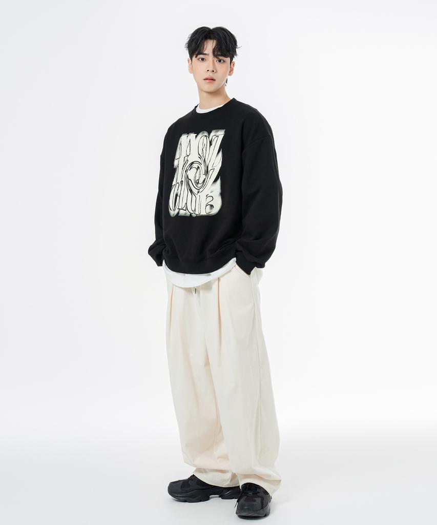 MOZMOZ Colorful Corduroy String Wide Pants Cream