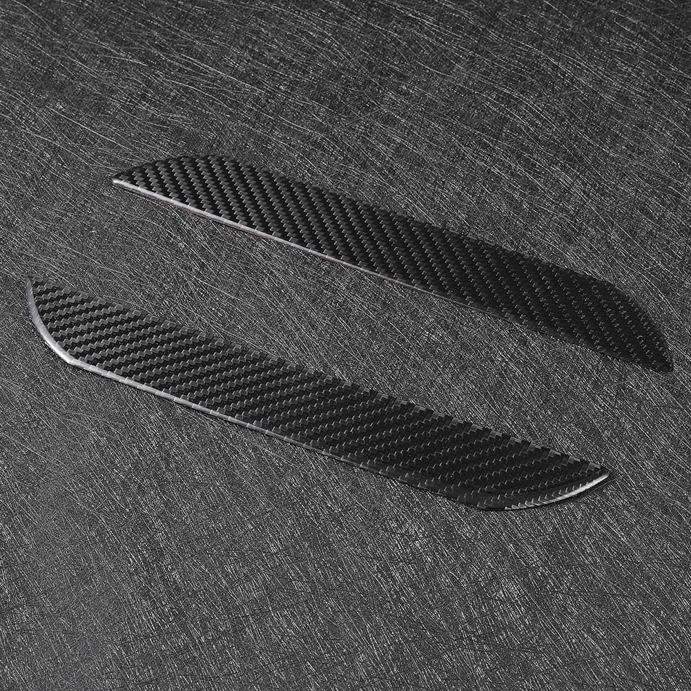 2Pcs Carbon Fiber Car Door Sill Scuff Plate Pedal Trim Accessory 3.65x25.3cm