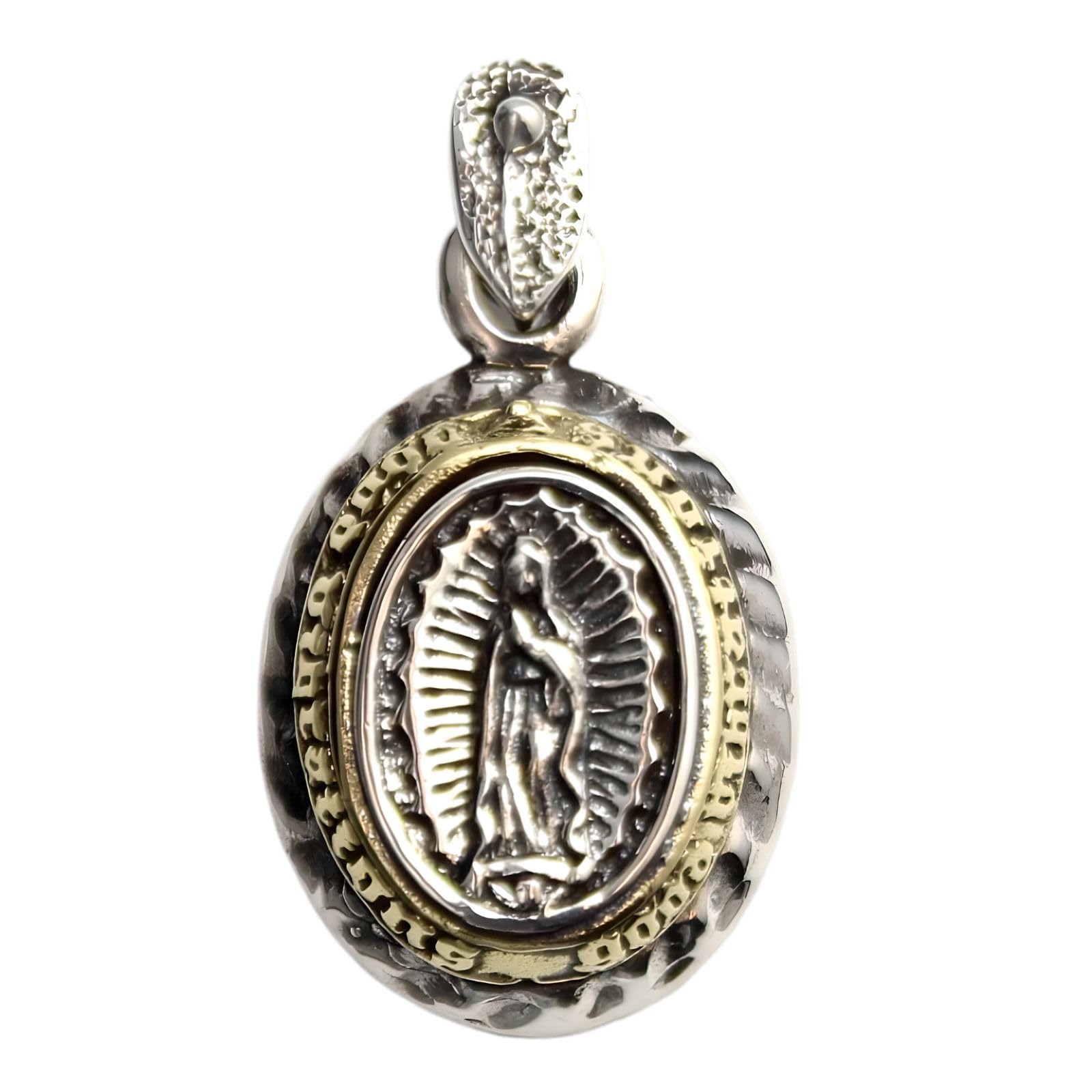 [goodvibrations] Mexico Maria Pendant Our Lady of Guadalupe Good Vibrations Men s Women s Sterling Silver 925