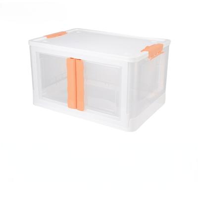 Foldable Plastic Storage Box with Lid for Home Closet Organization and Toy Storage