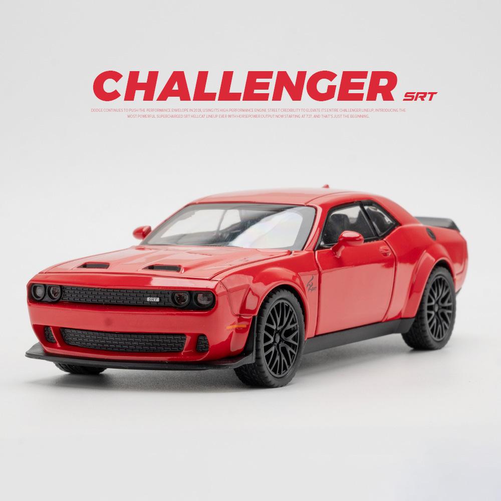 1:32 Challenger Hellcat Charger Toy Car Model Diecast Metel Pull Back Muscle Cars Models Sound Light Collection Gifts for Kids