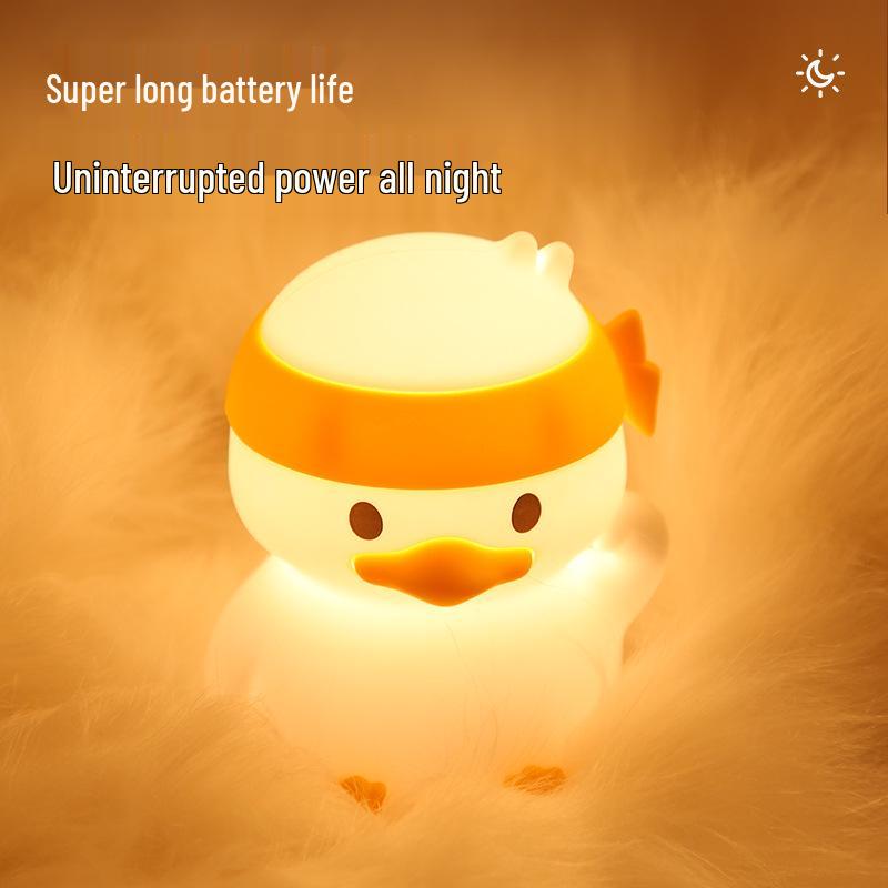 Silicone Duck Night Light - Touch Dimmable Bedroom Lamp for Mother and Baby