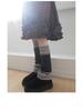 Korean Retro Plaid Ruffle Midi Skirt with Elastic Waist - Women's New Arrival
