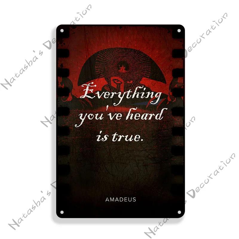 Movie Amadeus Vintage Poster Decorative Metal Sign Decorative Plate Bar Club Cafe Metal Plaque Cafe Wall Decor Industrial Decor