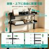BRLLICZ Desk Storage Rack No Drilling Adjustable Shelves Clamp Can Be Installed Under Includes Perforated Pen and Earphone Stand for Cable Easy Desk