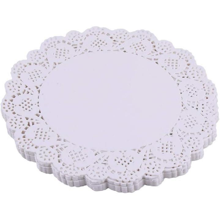 White Lace Paper Doilies - 10 inch Round Paper Doilies - Disposable Paper Placemats - for Wedding, Birthday, Cakes, Desserts, Tableware Food