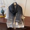 Soft Sunscreen Shawl Shimmer Pearls Striped Lady Bandanas Fashion Foulard Hijab