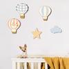 5 ks Horkovzdušný balón Nástěnná dekorace s mrakem a hvězdou pro dětský pokoj Baby Shower Nástěnné umění Boho Dřevěný nástěnný závěsný znak pro ložnici učebnu hernu