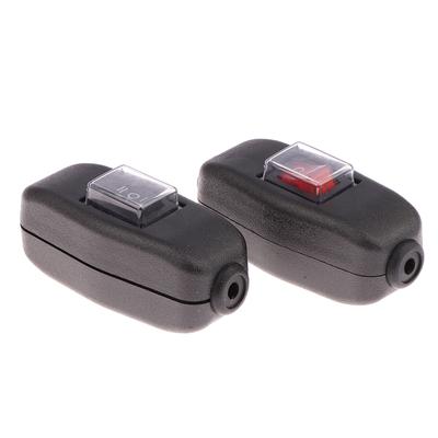 Innovative And Practical Waterproof And Dustproof Ac250V 10A 2-Pin 3-Pin Black Boat Type On/Off Led Indicator Inline Cord Switch