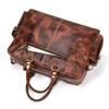 Vintage Men'S Briefcase Crazy Horse Leather Large-Capacity Handbag, Genuine Leather Shoulder Messenger Bag, Commuter Computer Bag To Work