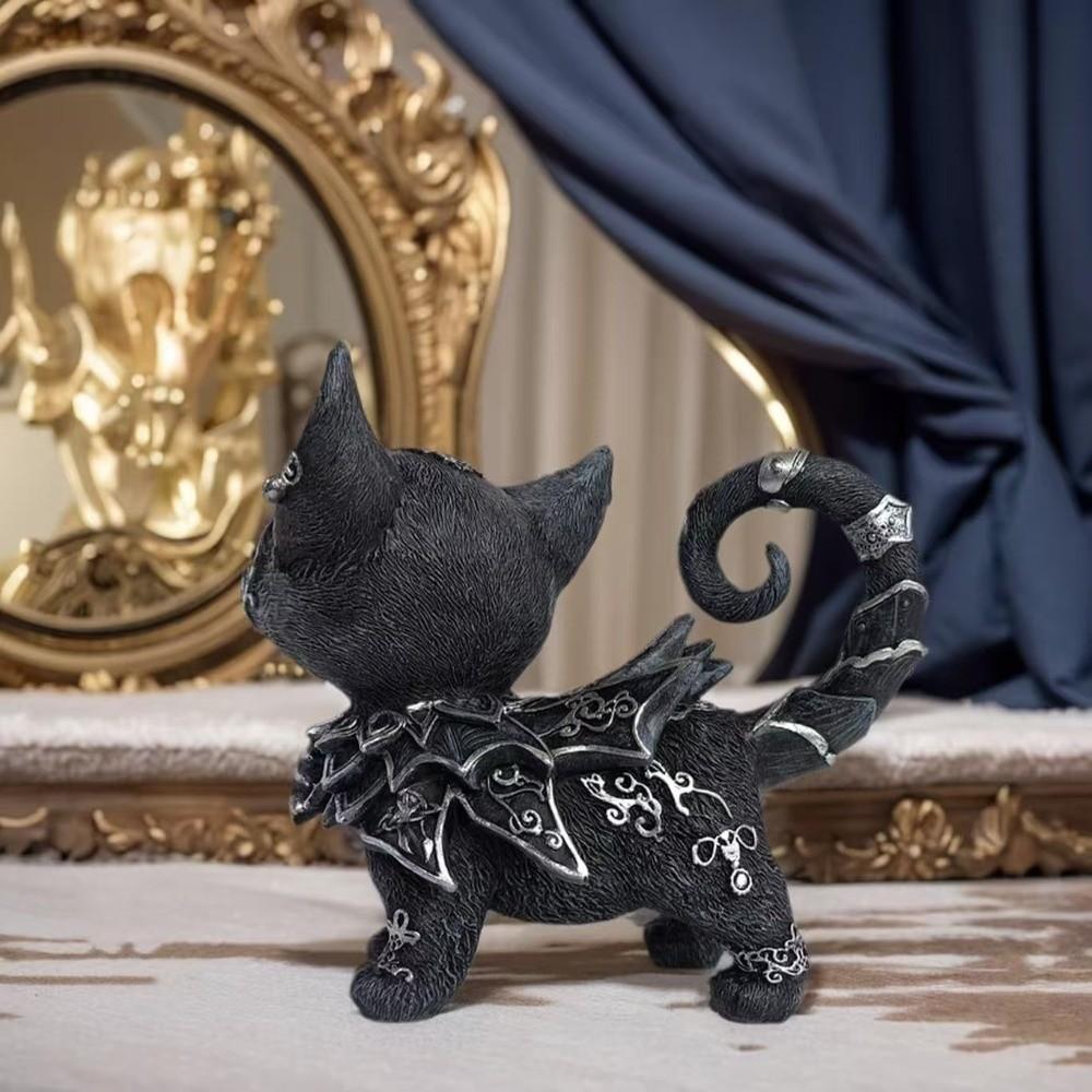 Animal Simulation Model Mysterious Black Cat Statue Desktop Ornament Cat Action Figure  Living Room