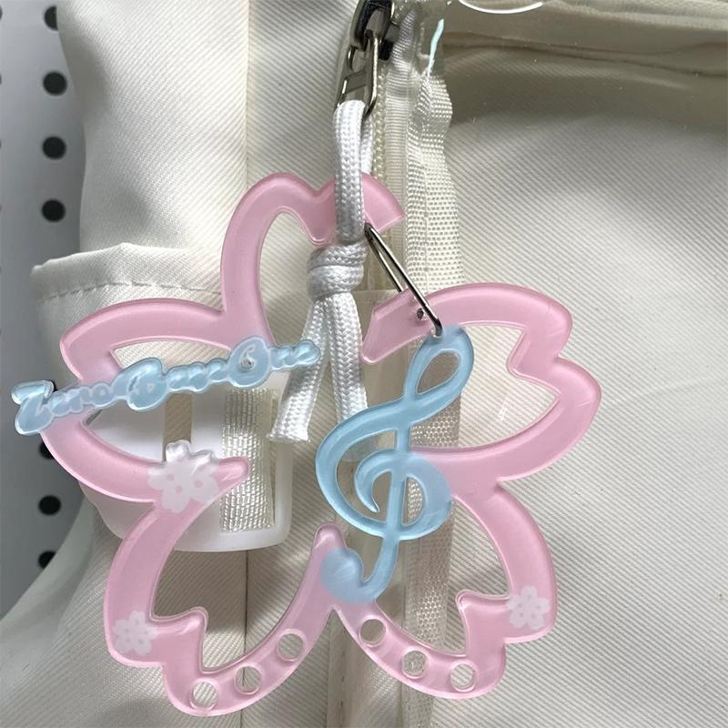 Cartoon Cute Musical Notes Carabiner Ins Acrylic Mobile Phone Pendant Backpack Hanging Handbook Decoration Gifts