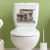 Creative Peek-a-Boo Mouse Hole Toilet and Wall Sticker Set Waterproof Self-Adhesive Removable Decal for Bathroom WC Decoration