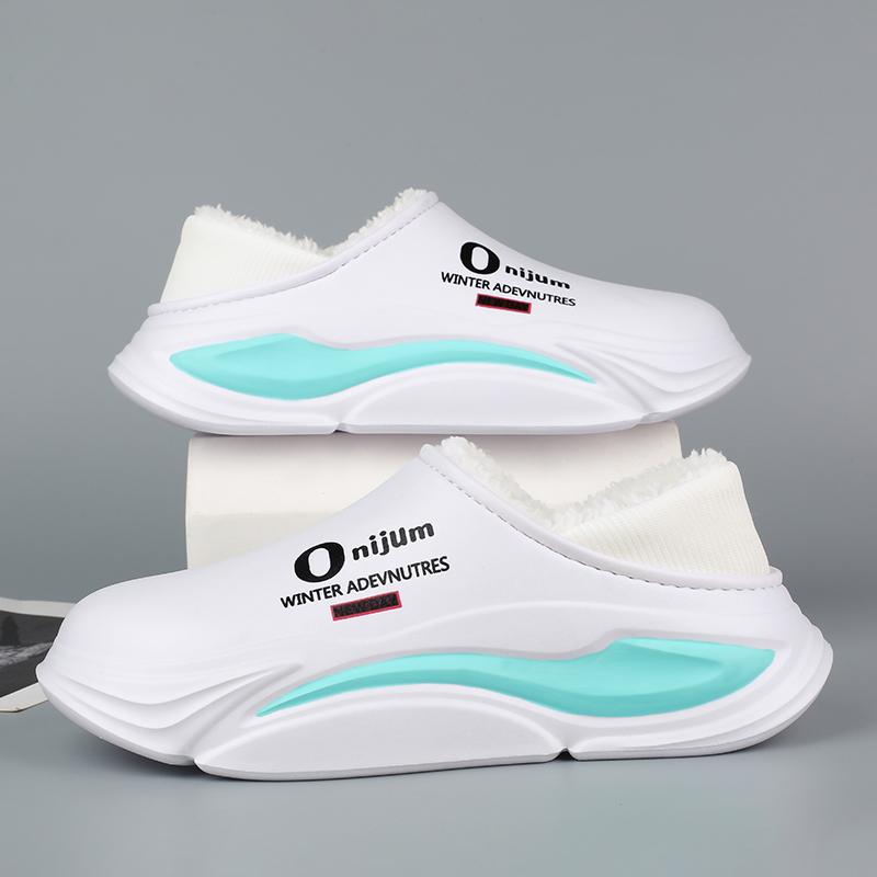 New Winter Men's Warm Slippers Cotton Slippers Outdoor Indoor Cotton Shoes Waterproof Mens Comfortable Home Bedroom Plush Slippers