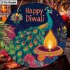 2D flat hanging decorative signs, interior wall or door decoration, Diwali peacock pattern decoration, interesting gifts for family and friends