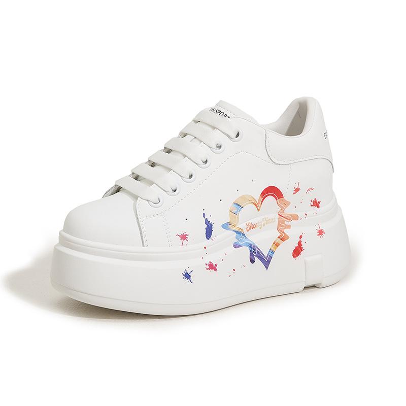 

маленькие белые туфли на толстой подошве женские весенне-летние новые универсальные туфли-маффины белые спортивные и повседневные туфли туфли с внутренней платформой 39 белый