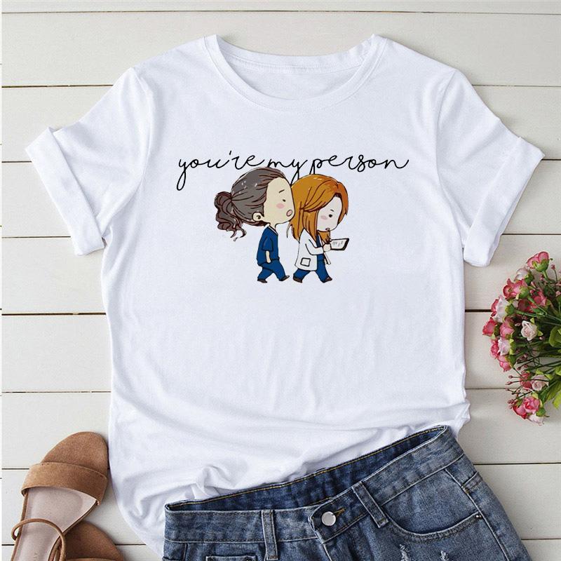 Greys Anatomy You Are My Person Women T Shirt Casual O-Neck T-Shirt Femme Tops Fashion Streetwear Kawaii Tshirt Lady Clothing