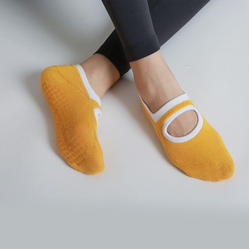 

Дышащие силиконовые нескользящие короткие носки для йоги для помещений Yellow White