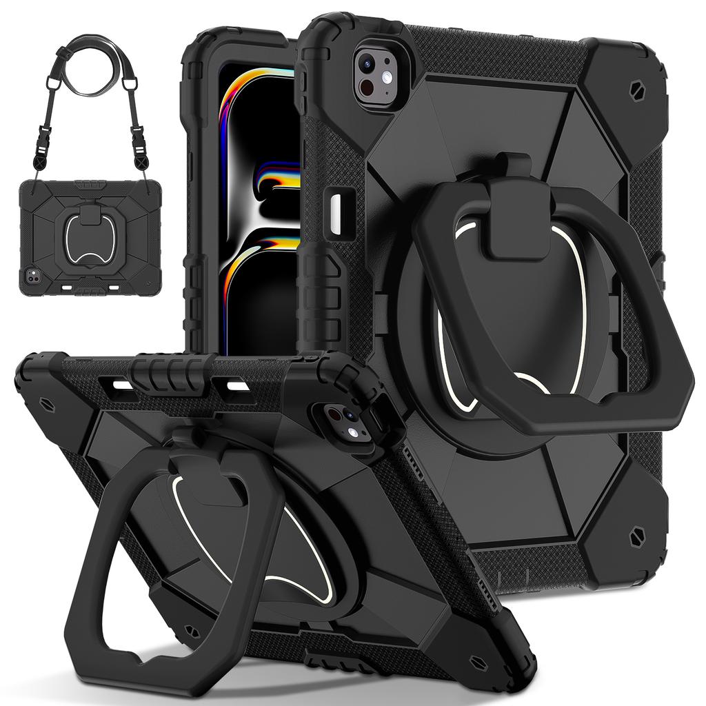 For iPad Pro 13 (2025)/13 (2024) Kickstand Case Silicone+PC Tablet Cover