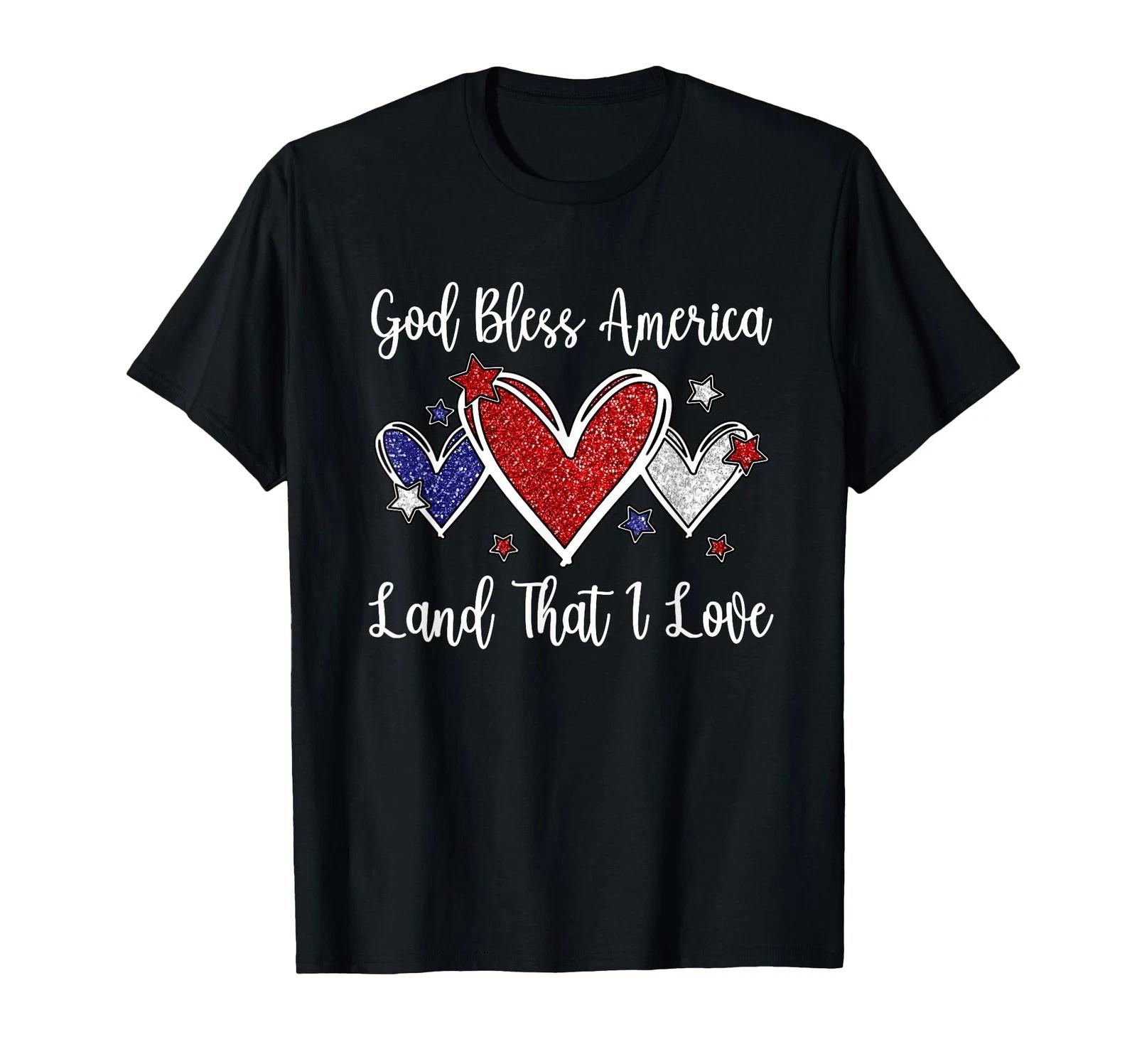 God Bless America for Women Girls Cute Patriotic 4th of July T-Shirt XL