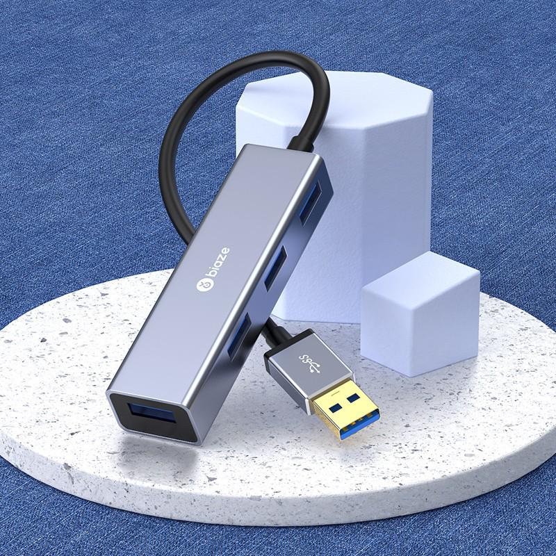 BIAZI USB 3.0 High-Speed 4-Port Splitter Hub, 0.2-1m Cable