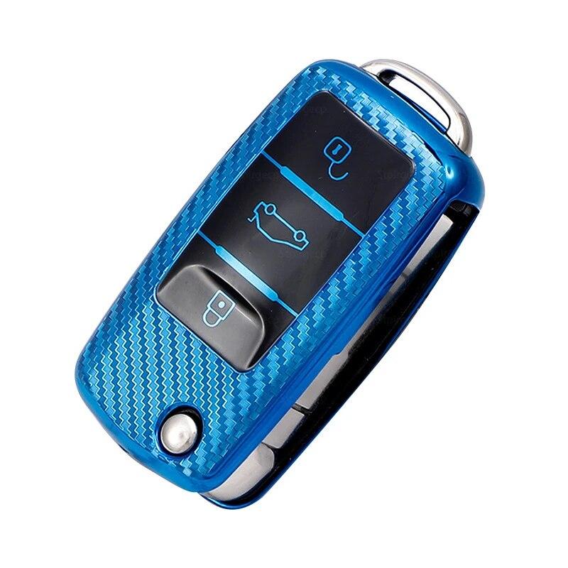 Tpu Carbon Muster Auto Schlüssel Fall Abdeckung Für VW Volkswagen Polo Tiguan Passat B5 B6 B7 Golf MK4 5 6 jetta Lavida Für Skoda Octavia