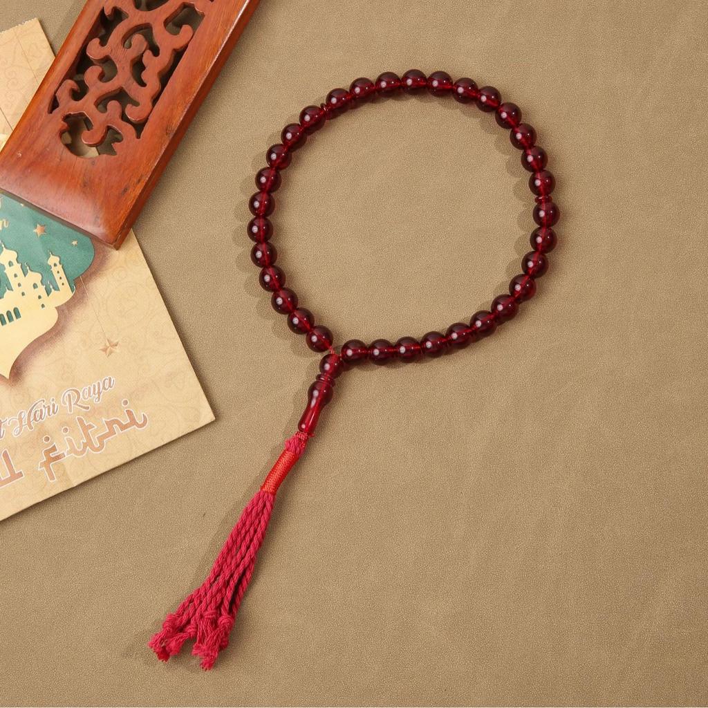 Muslim Rosary Imitation Coral Tasbih Bracelet with 33 Beads