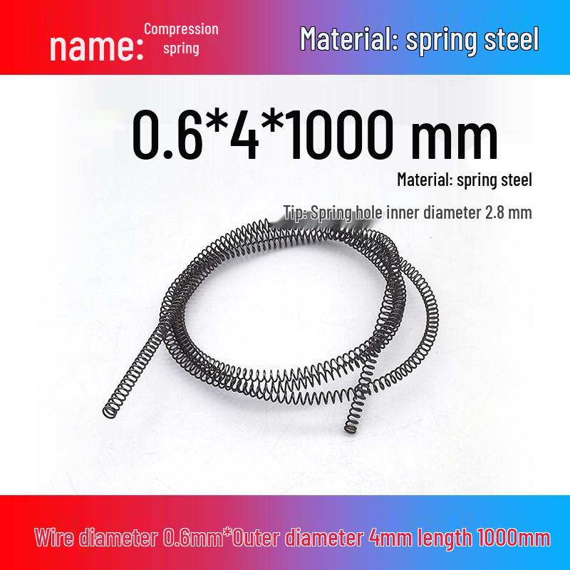 Spring Wire: 1m Long, Soft Pressure, Manganese Steel, 0.3-4.5mm Diameter, Yellow Compression Return.