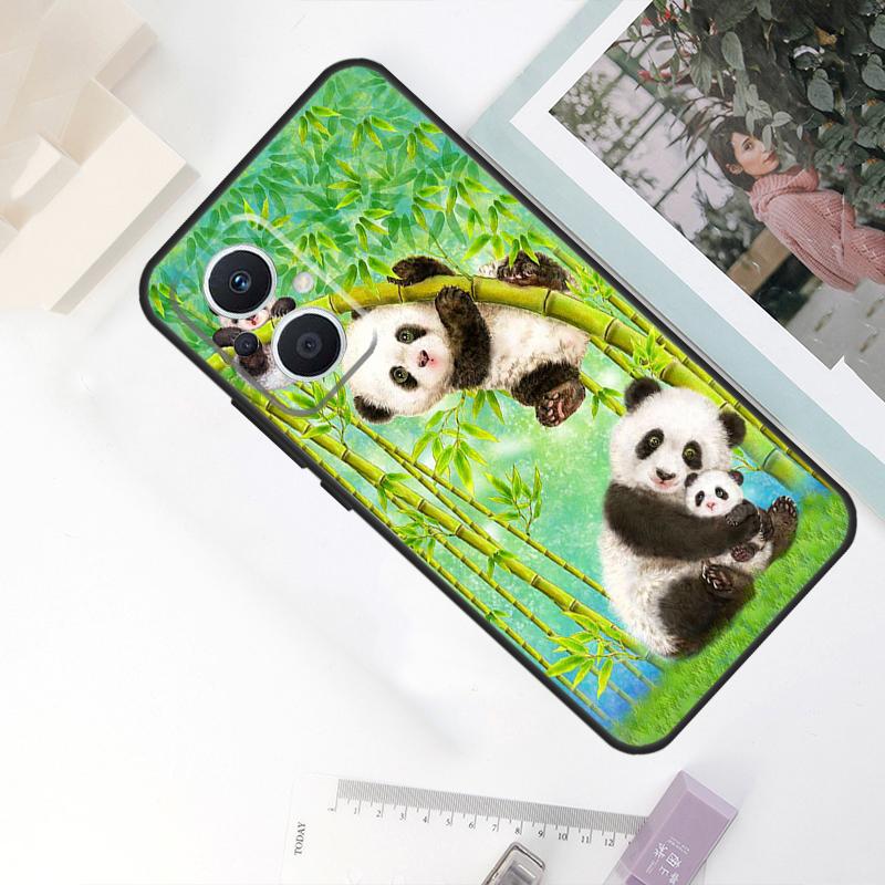 Panda Animal Cute Bear Case For OPPO Reno 11F 4Z 5Z 8T 10 Pro 4 6 7 8 5 Lite OPPO Find X6 Pro X2 X3 X5 Lite Cover