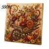 Relaxing Stress Relief Hobbies Autumn Faux Pearl Painting Kit, Fall Theme Art DIY Kit for Craft Sets Adults Adults, Fox Pumpkin 3D Set Thanksgiving