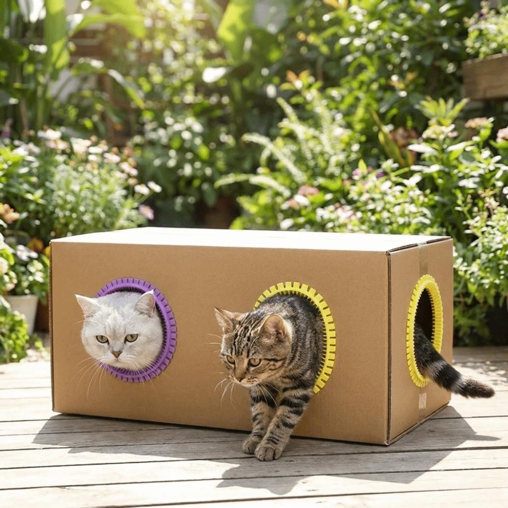 Plastic Cat Self Groomer Soft Tooth Cat DIY Rubbing Ring Cat Grooming Massage Brush DIY Assembly