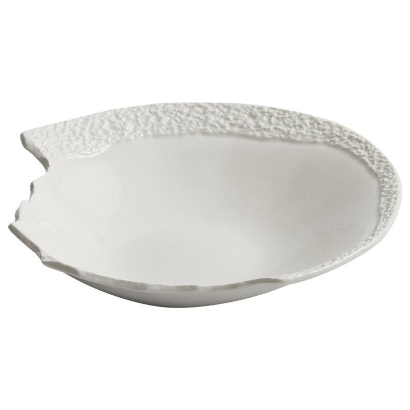 Assiette à bord cassé créative, plats de restaurant d'hôtel, assiette de décoration, plat principal, assiette à dîner, steak, assiette à dessert, vaisselle de cuisine