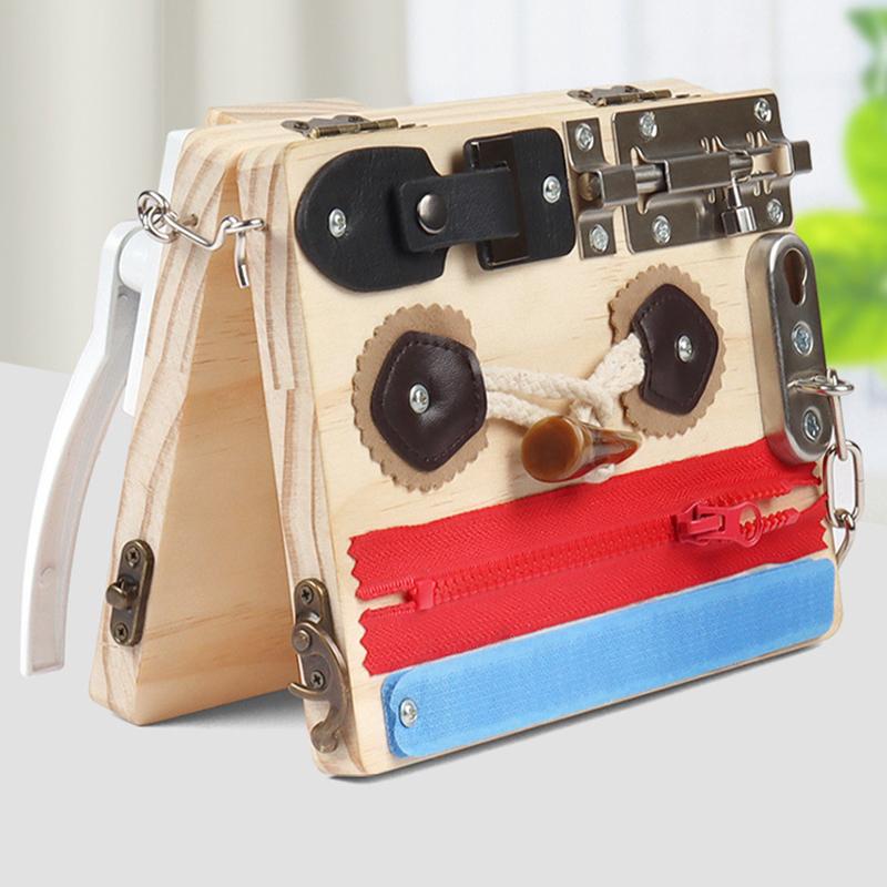 Activity Busy Board Montessori Baby Toys Learning Basic Skills Fine Motor Training Latch Lock Toys Toddler Cognition Sensory Toy