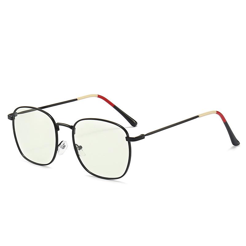 Fashion Anti-Blue Light Color-Changing Glasses, Men'S And Women'S New Metal Tide Glasses Frames, Men'S And Women'S Retro Color-Changing Flat Glasses