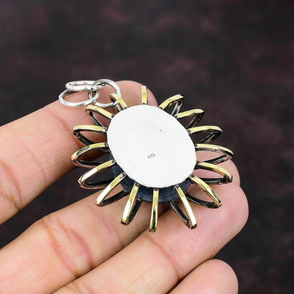 Purpurite Pendant 925 Sterling Silver Pendant 18K Gold Plated Pendant Gemstone Handmade Jewelry Cage Pendant Gift For Mother Elegant Jewelry